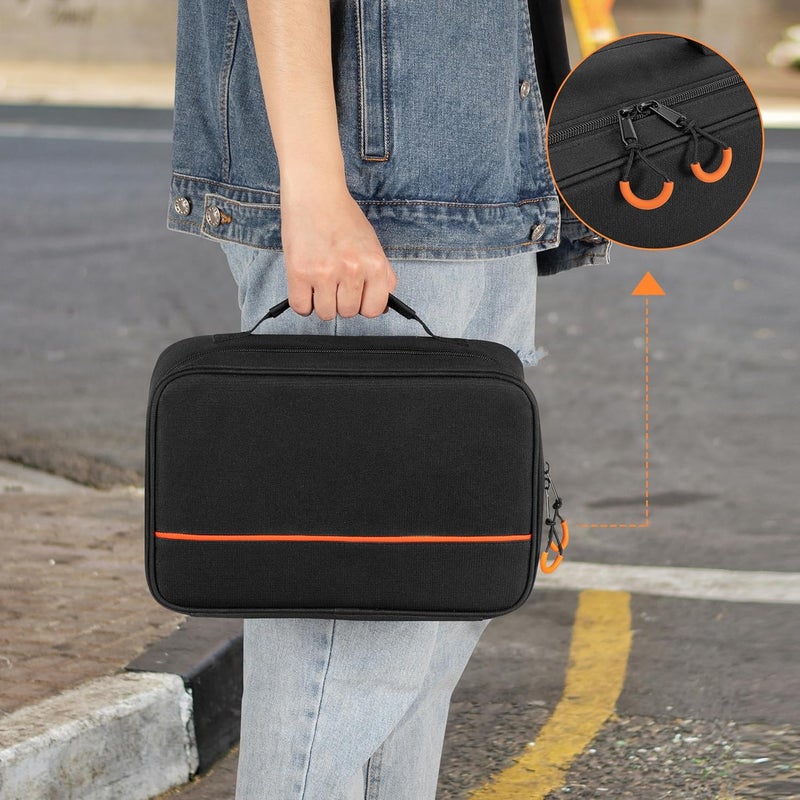 PGmoon 3 Slots Wireless Microphone Carrying Case, Microphone Storage Bag Fits for 3 Mic System Microphones Up to 11’’, Portable Mic case for Singing, Karaoke (Patent Design) - Image 5